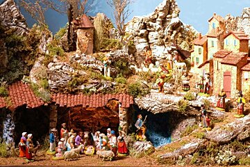 a full countryside nativity scene from Provence