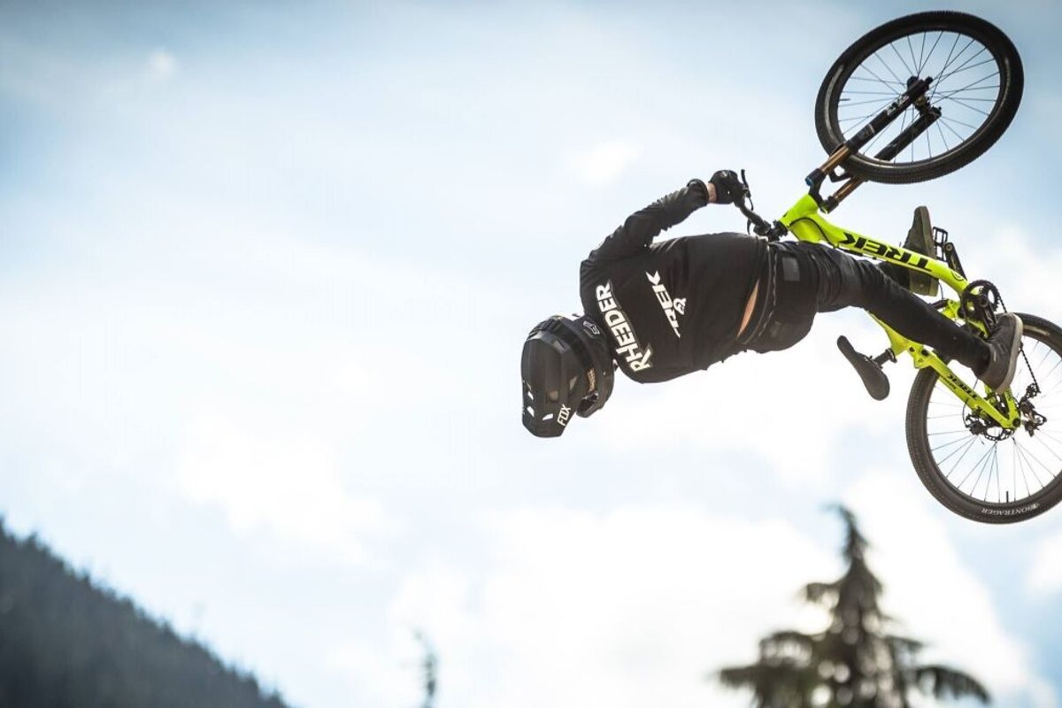 a freestyle mountain biker