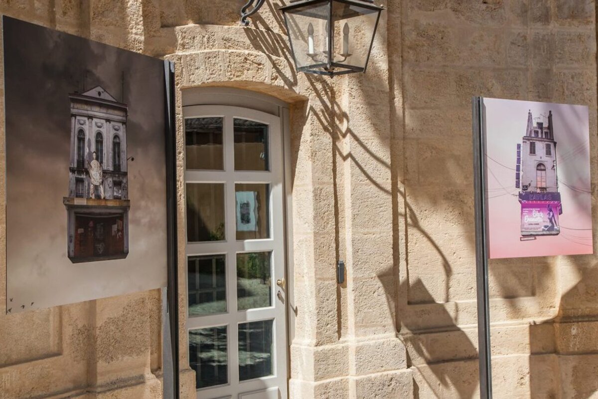 art work at a door of a mansion in aix