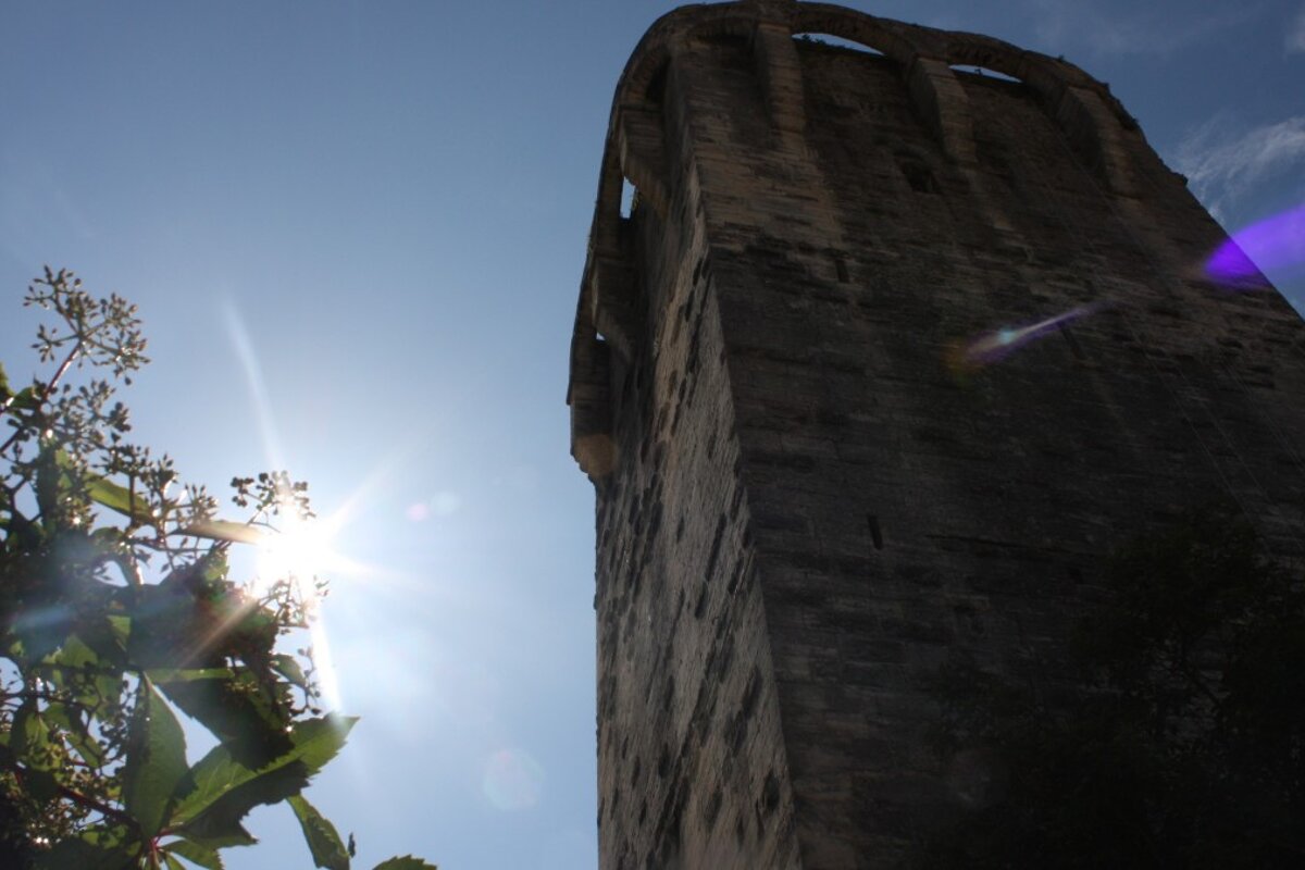 a large old stone tower