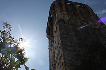 a large old stone tower