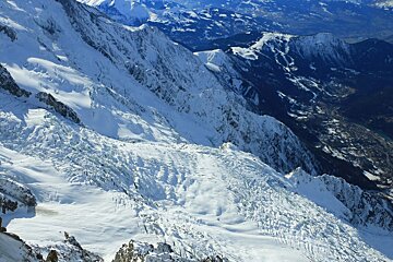 glaciers on mont blanc
