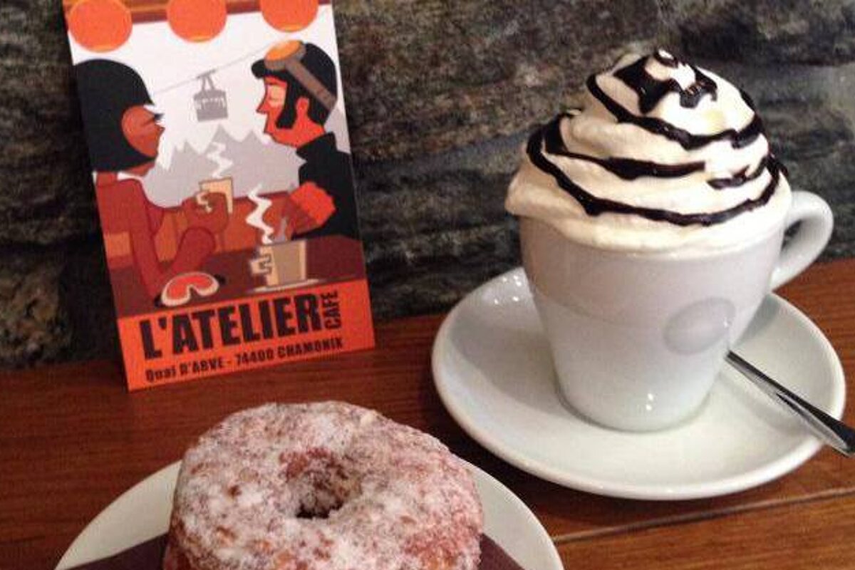 a donut & coffee