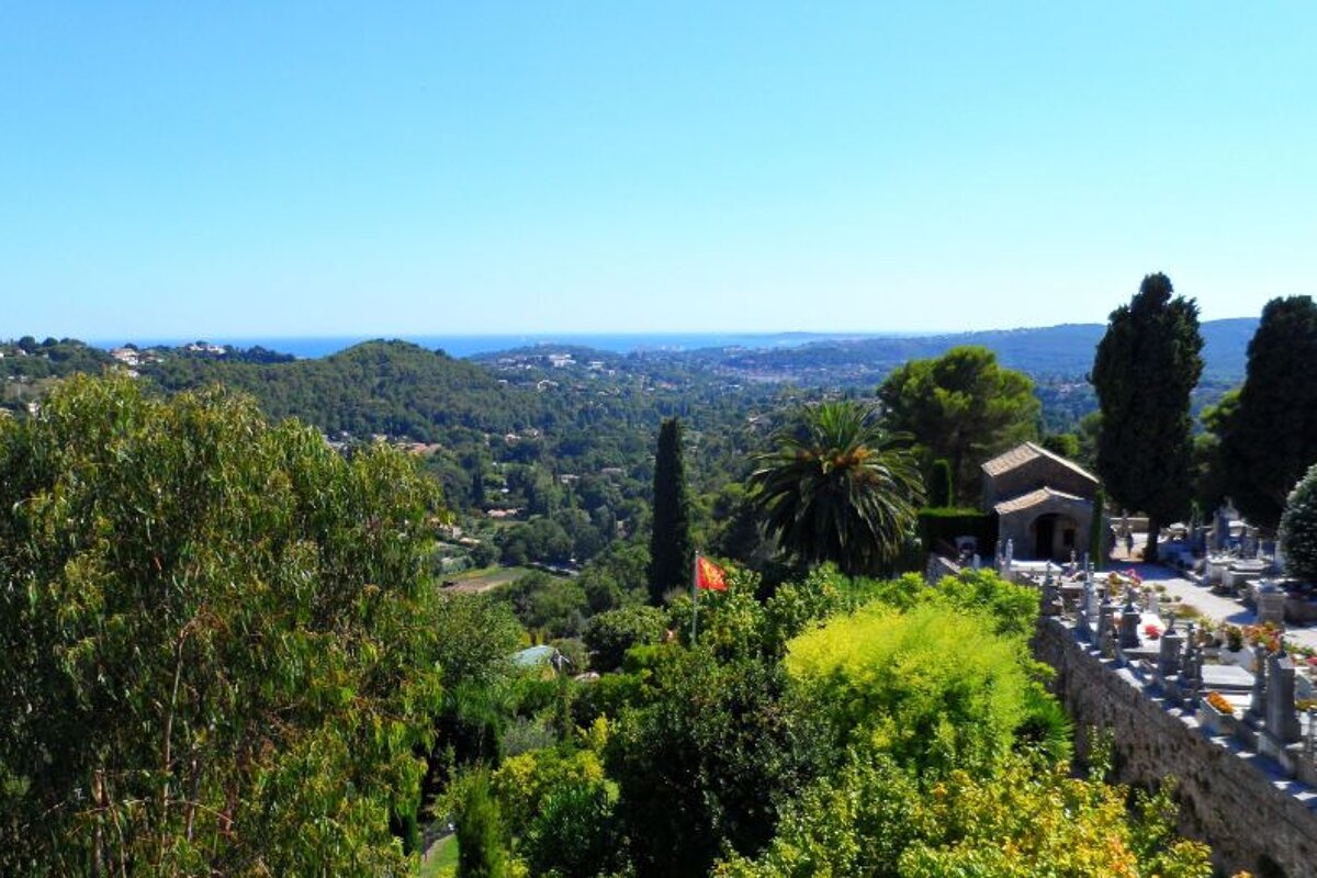 stone town walls and lots of trees