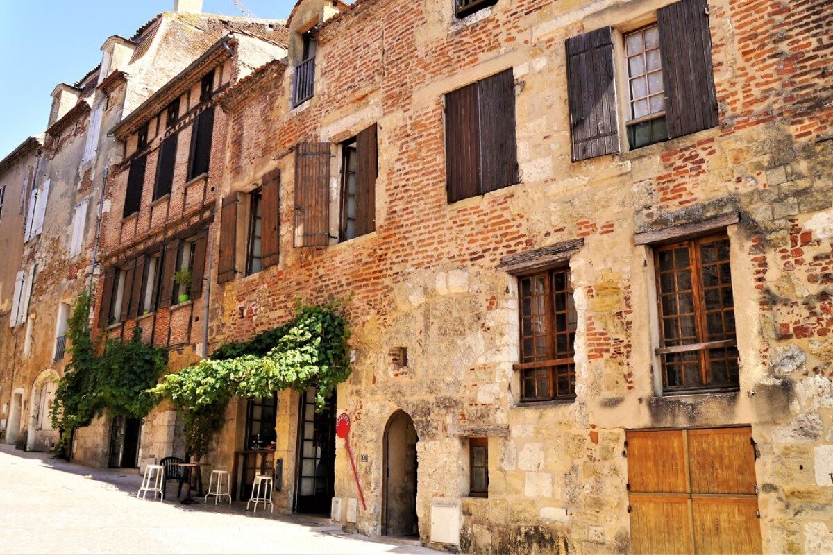 Old building facade in bergerac