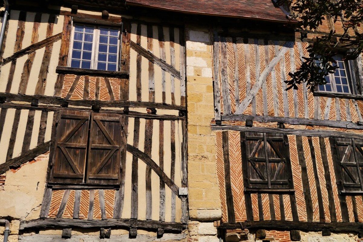 an old wooden beam house in bergerac