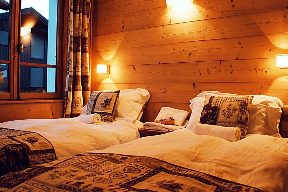 Christiania Hotel, Les Gets twin bedroom