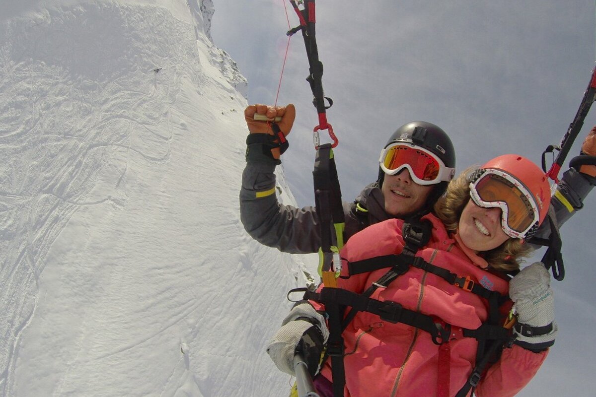 parapenting in winter