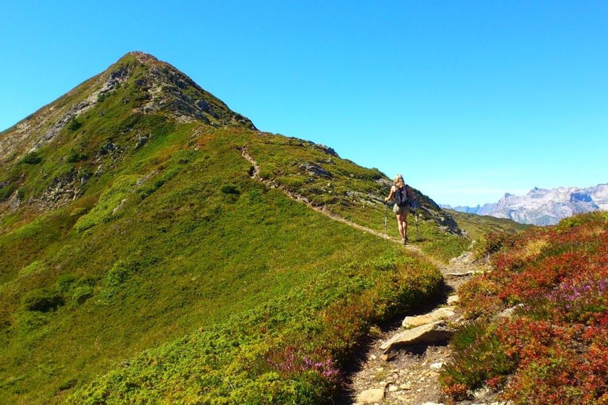 An image of a hiker in the mountains at chamonix mont blanc