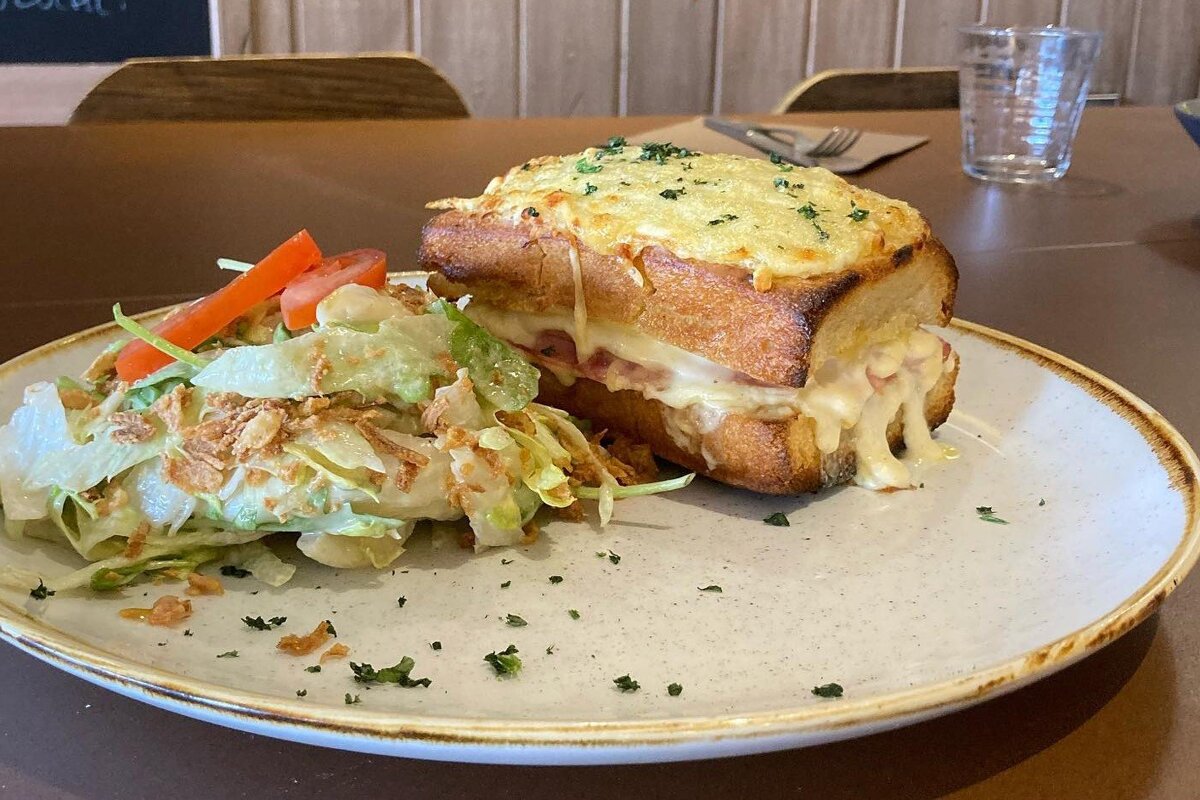 Lunch sandwich and salad at The Creperie & Breakfast in Val Thorens