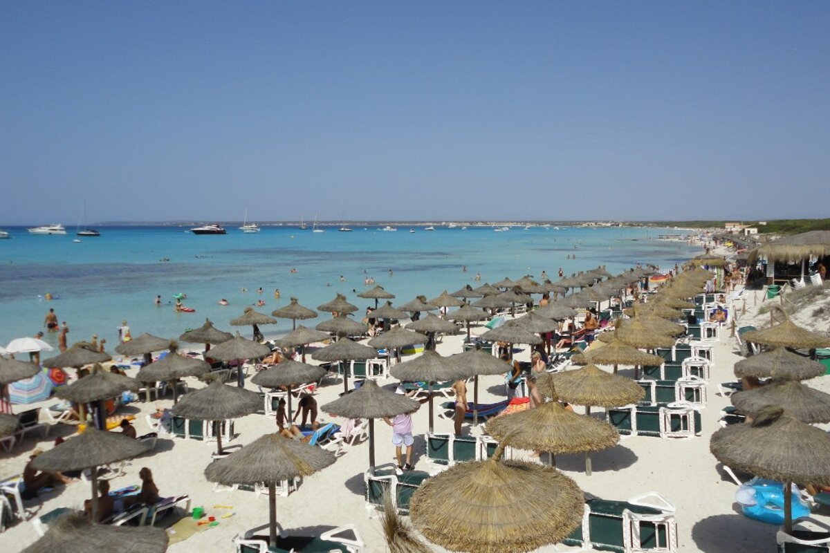 Photo of parasols on es Trenc beach