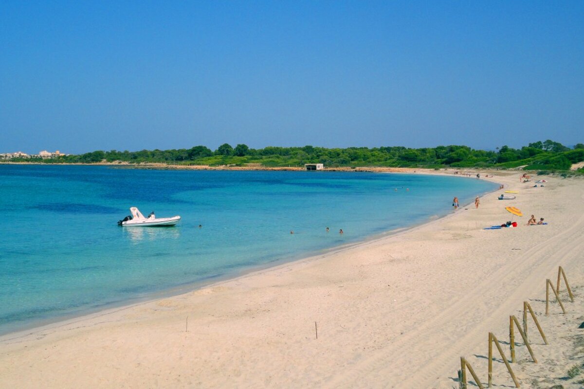 a photo of es trenc beach on south coast of majorca