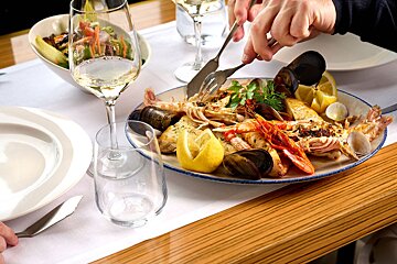 Seafood dish at La Llonga