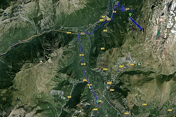 Cycle route map Oz en Osains to Alpe d'Huez