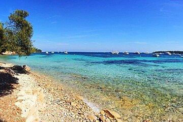 blue seas around an Island near cannes