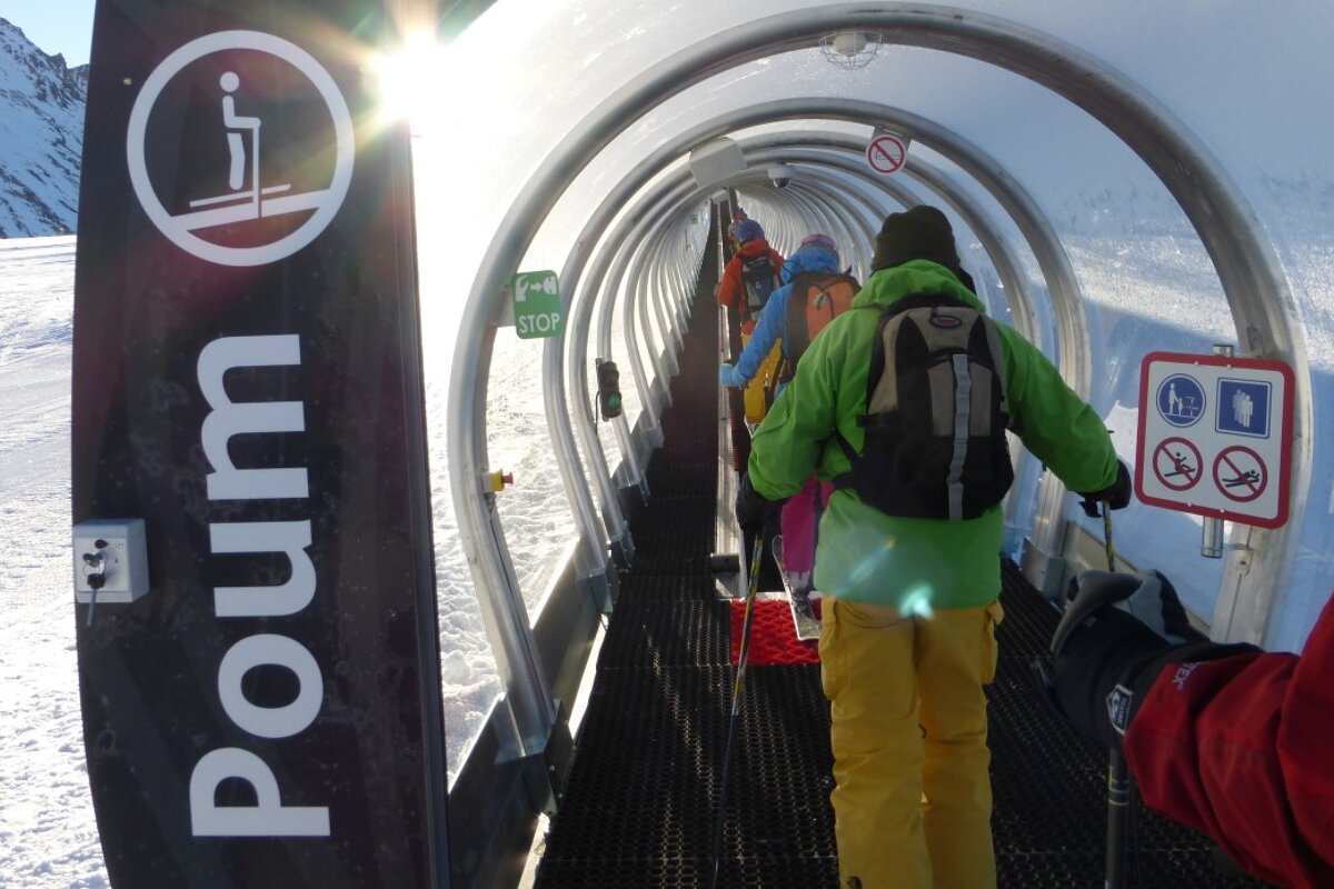 tube tunnel to carry skiers