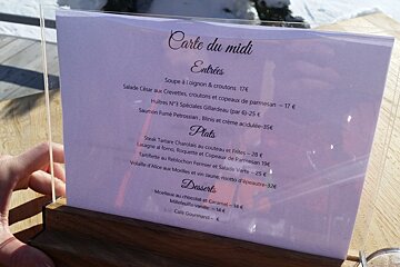 a menu at a restaurant