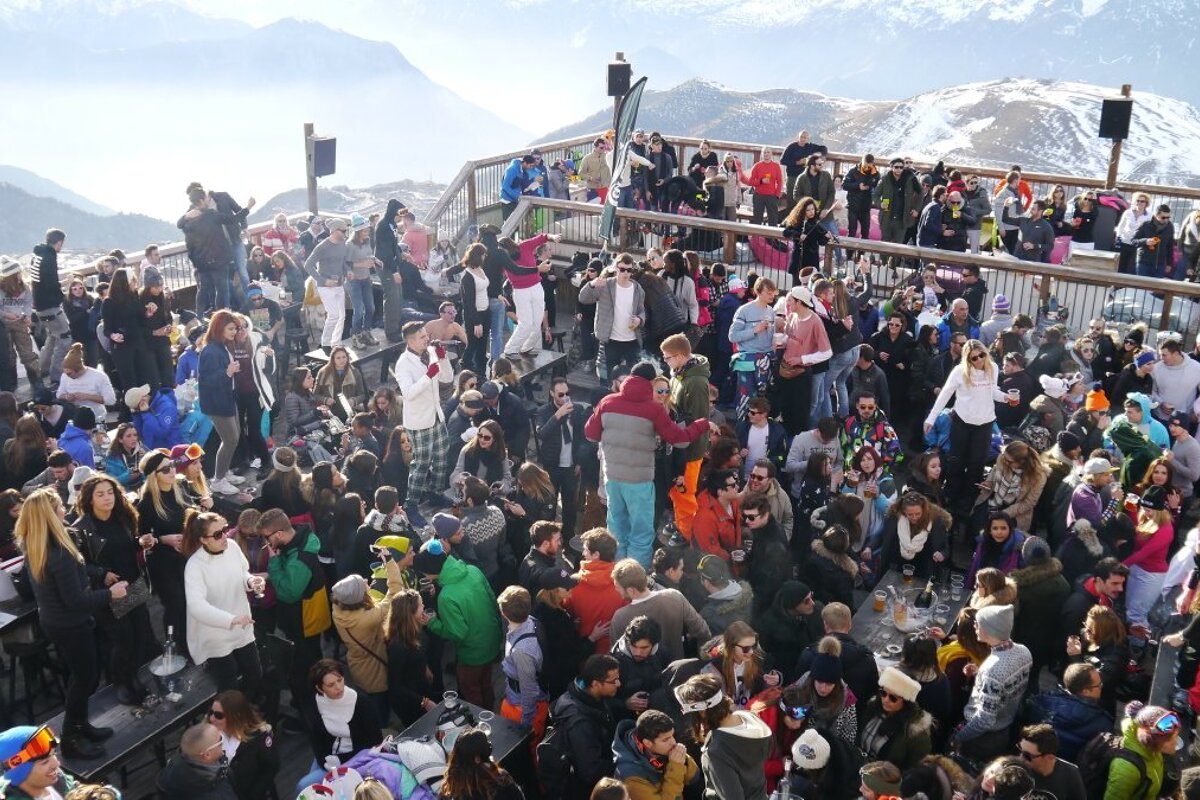 people dancing on tables