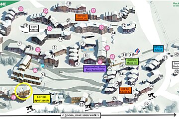 A map showing the location of carlina apartments