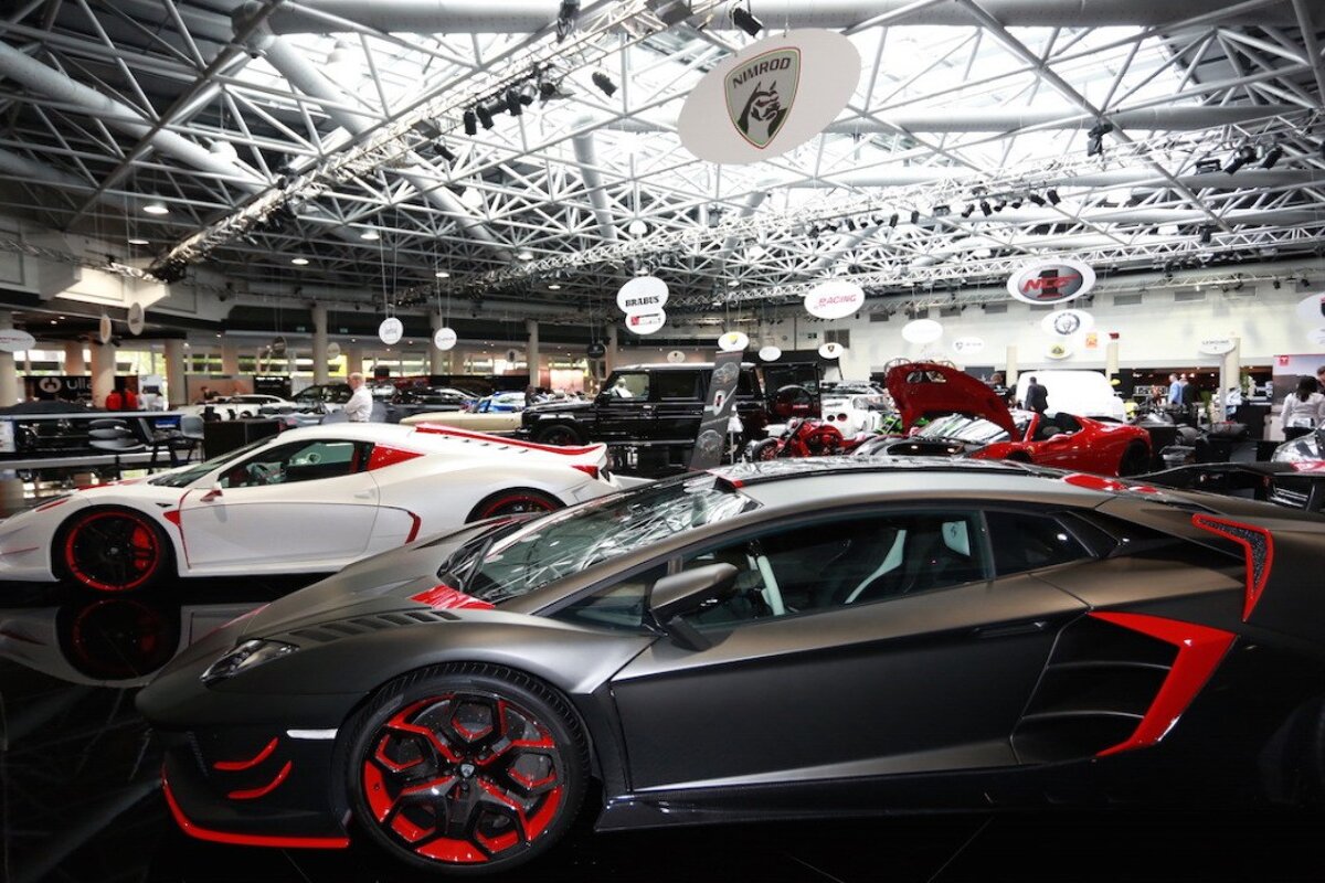 cars in the showroom at Top Marques Monaco