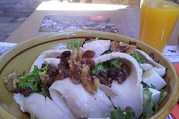 a picture of a plate of food at a cafe