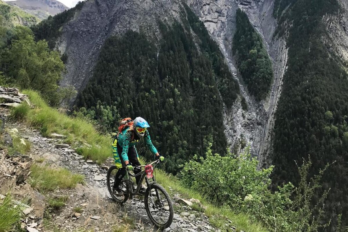 a mountain biker in a race