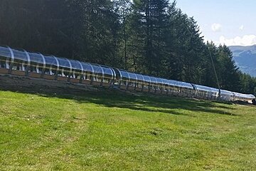 a covered ski travellator in la plagne