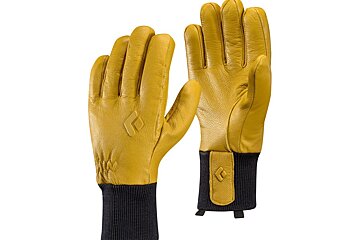 yellow mountaineering gloves