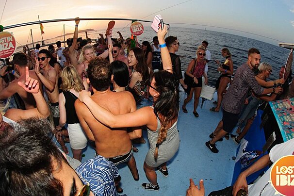Lost in Ibiza San Antonio Sunset Party Boat Trip deck