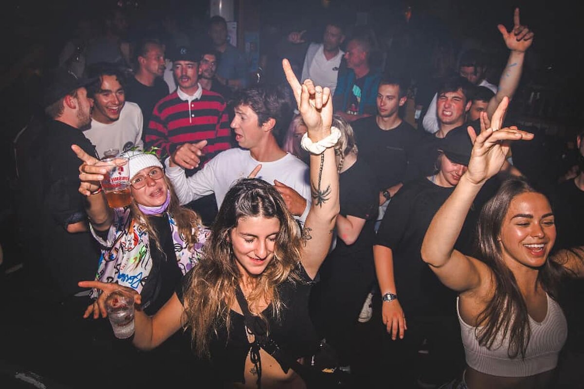 People dancing in the bar