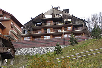 a burnt out apartment in meribel