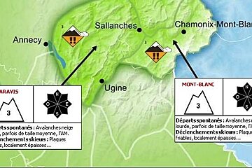 a map showing avalanche risk