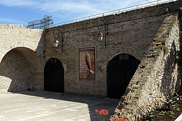 Musee d'Histoire et d'Archeologie exterior brick wall and door