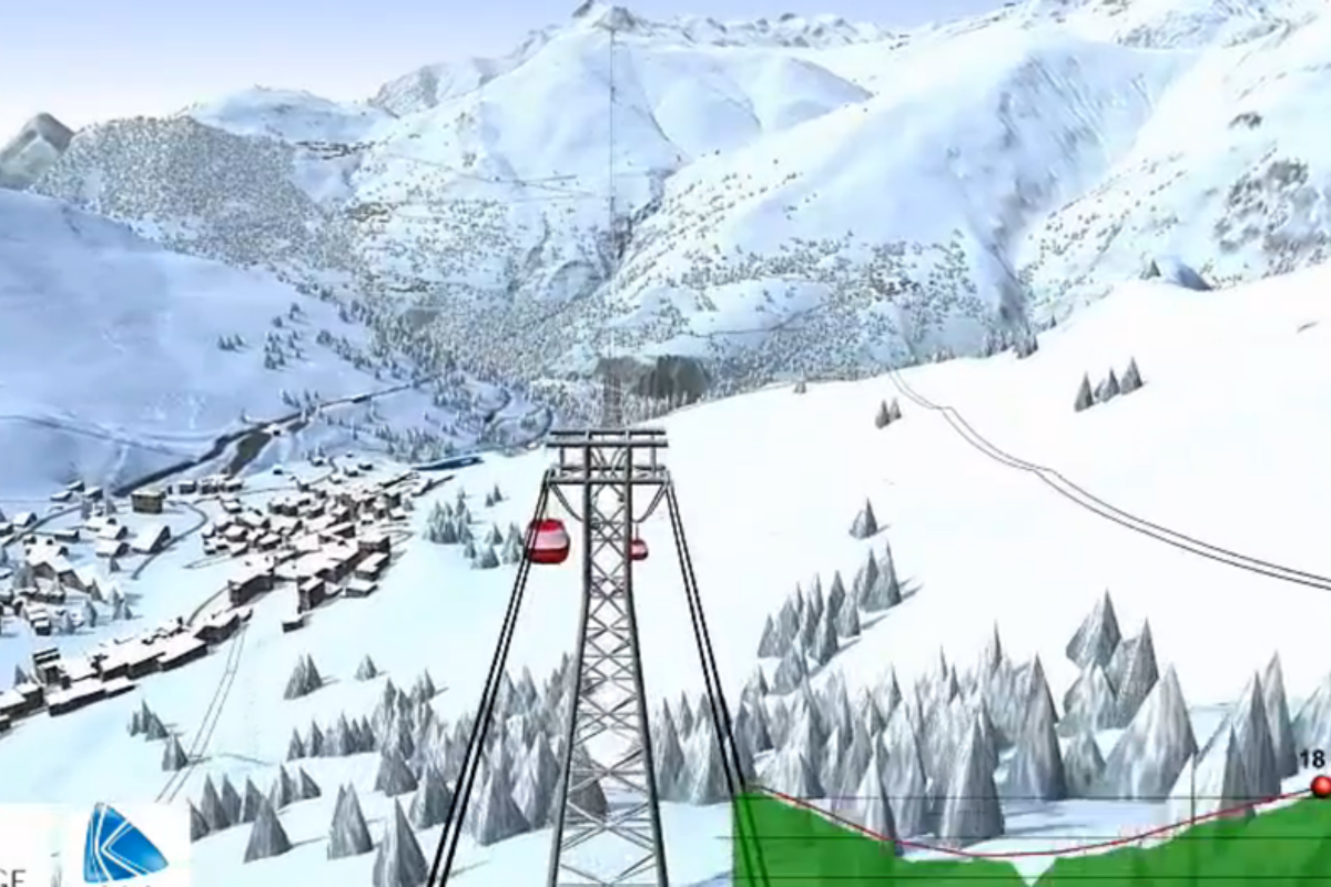 a drawing of a ski lift