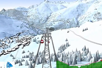 a drawing of a ski lift