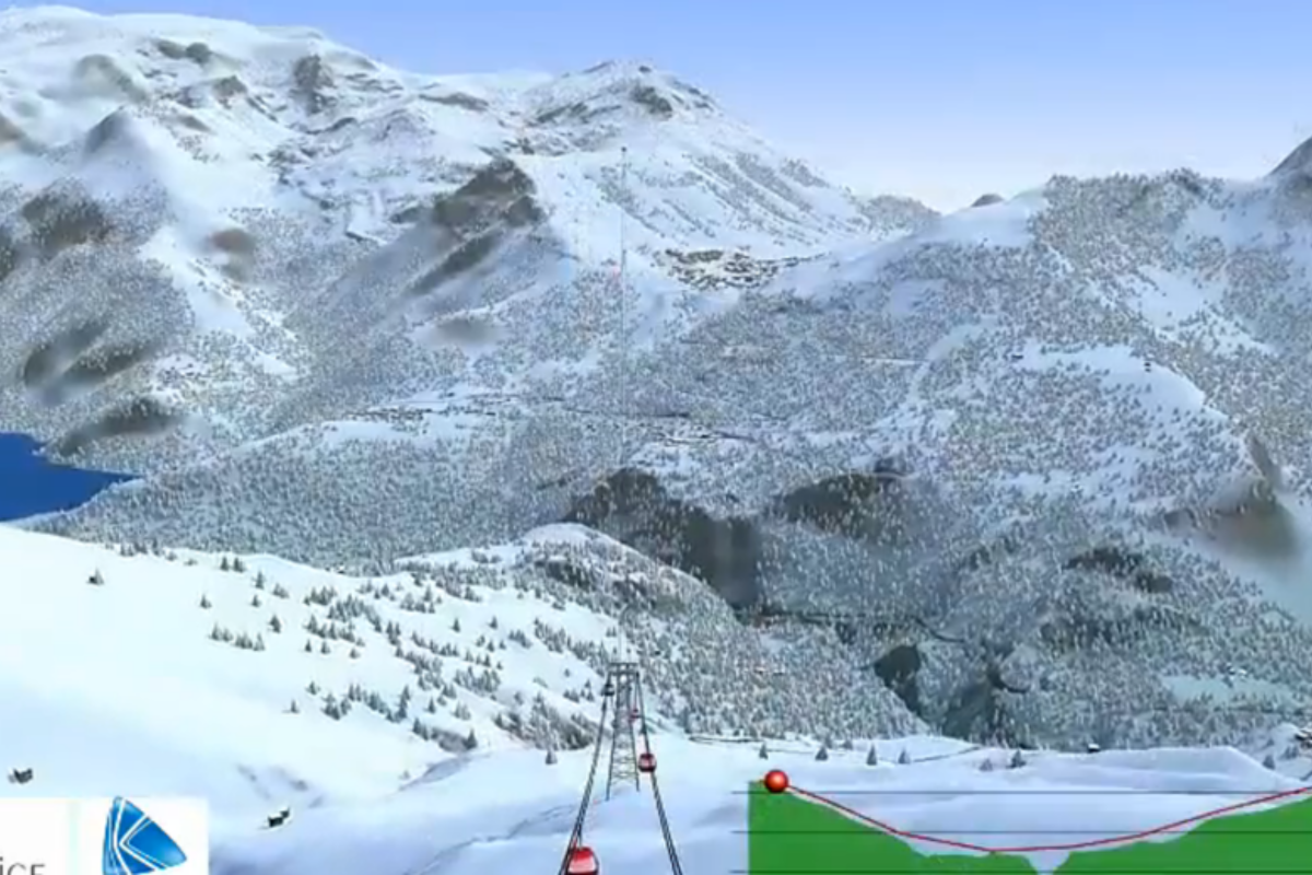 a drawing of a ski lift