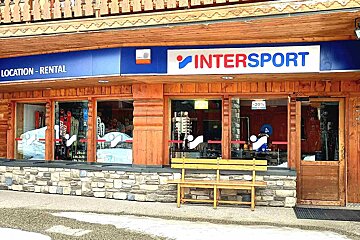 An Intersport ski rental shop with