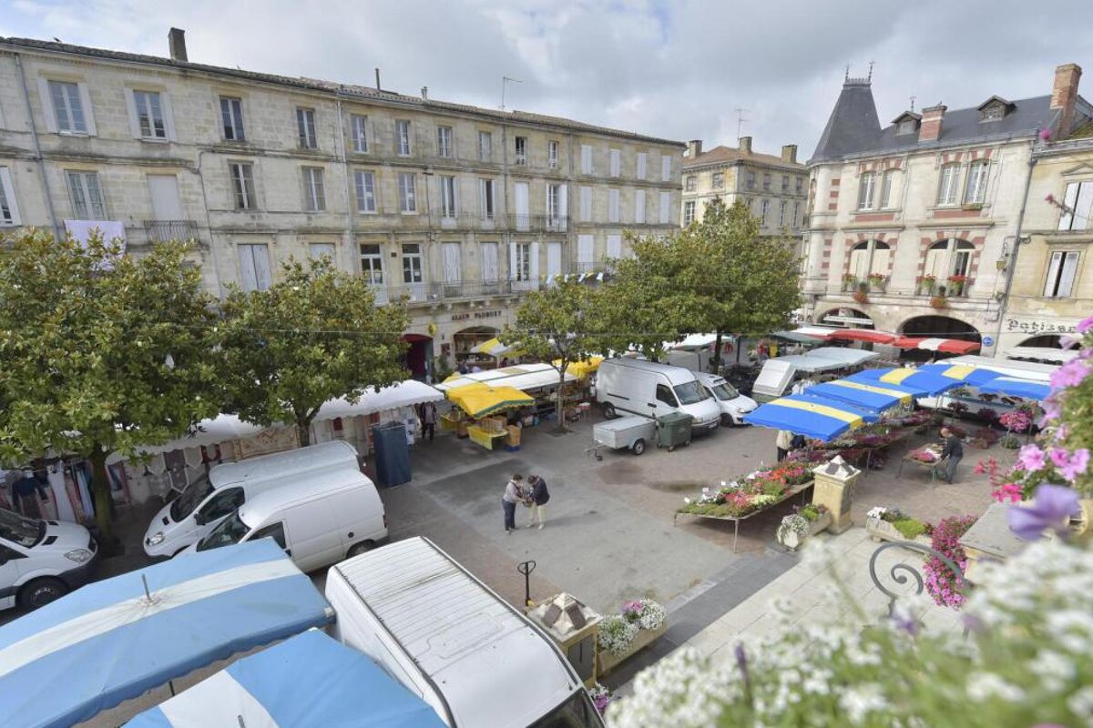 town square with market stalls