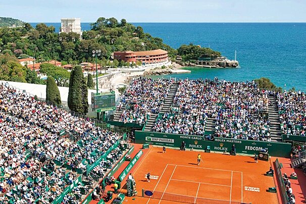 Tennis courts by the sea at Monte Carlo Country Club