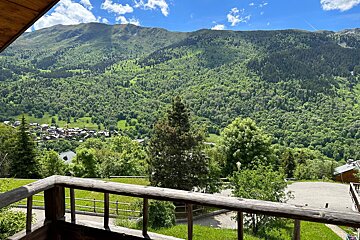 A view of a mountain range from a balcony