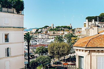 A view of a city from the top of a building