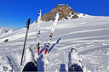 Taking a break on the slopes in Meribel