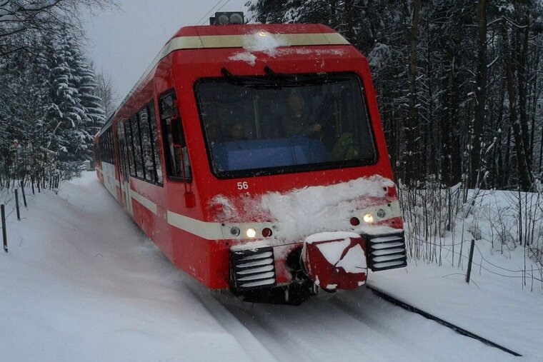 The Mont Blanc Express train in Chamonix