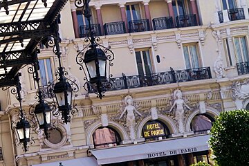 the exterior of the hotel de paris hotel monaco