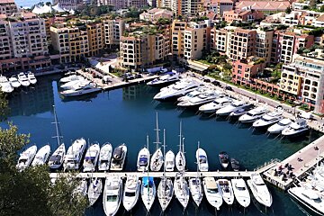 looking down on the marina at Fontvieille, monaco