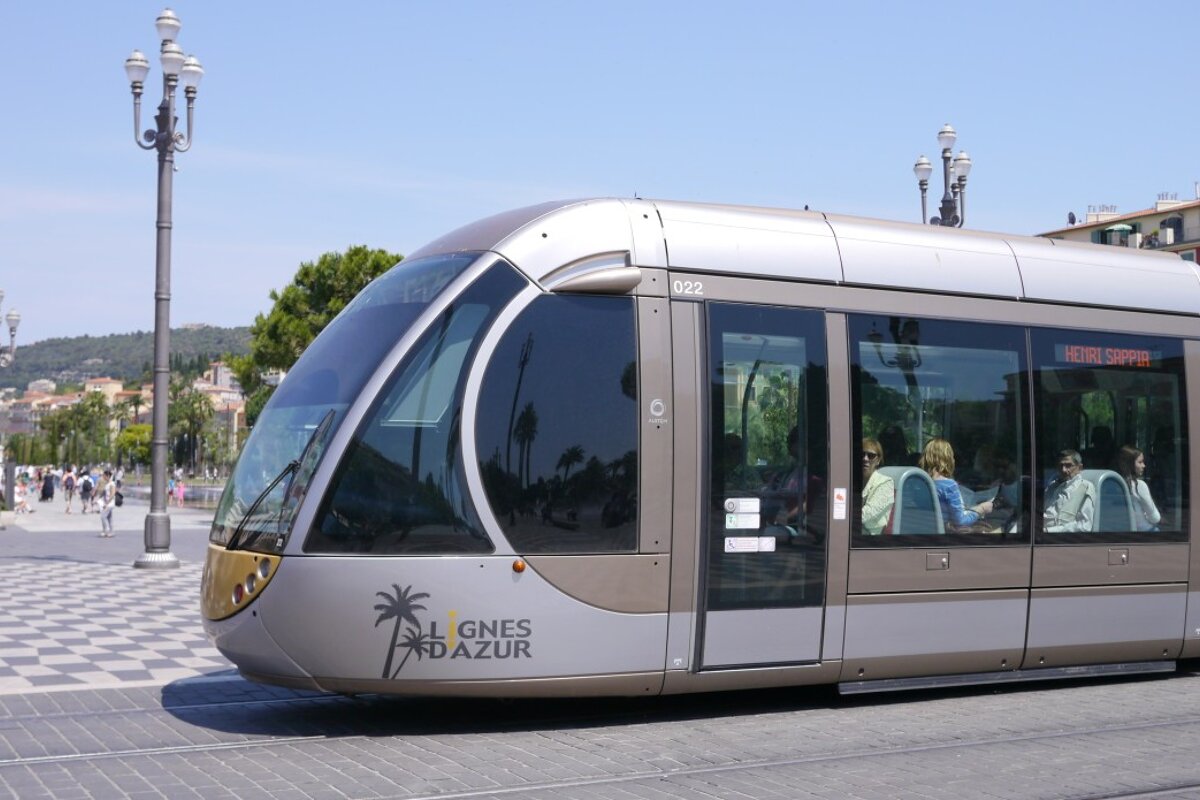 A tram in centre of Nice