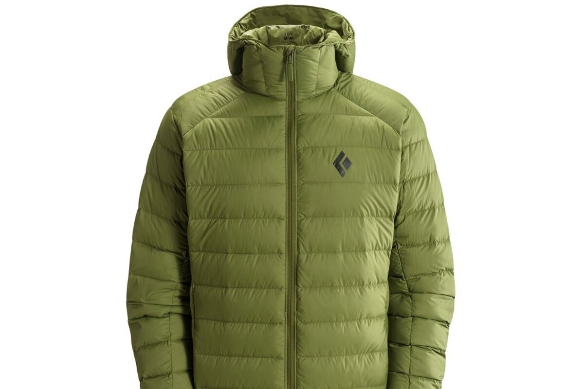 a green padded jacket