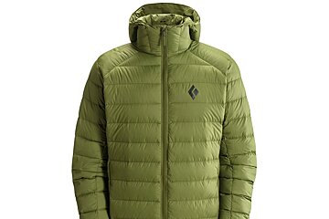 a green padded jacket