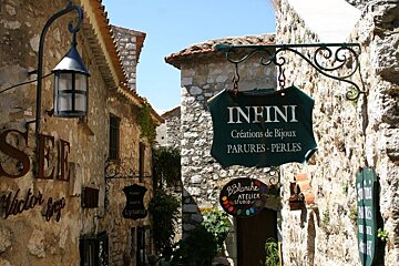 street signs in a village near Nice
