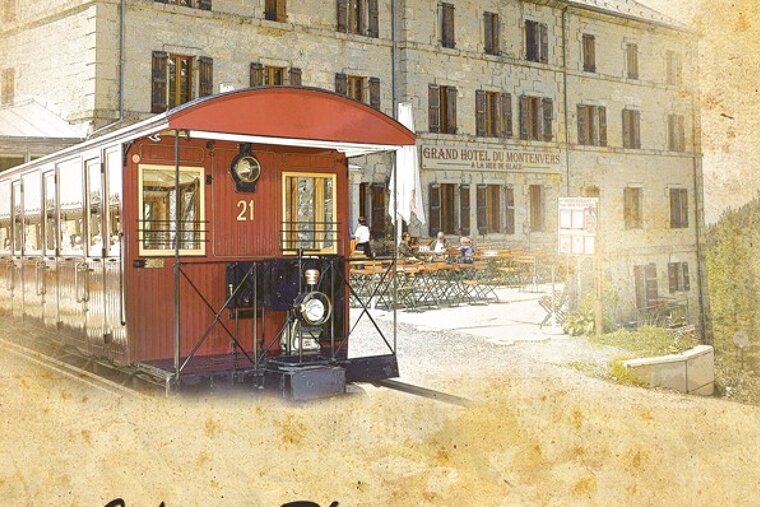 an old train carriage in Chamonix